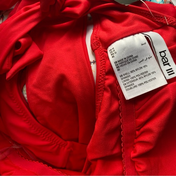 BAR III women’s Solid Cowlneck One-Piece Swimsuit in paradise pink red size M - Picture 4 of 7